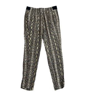 Zara tan brown animal snake print joggers harem pants Sz M